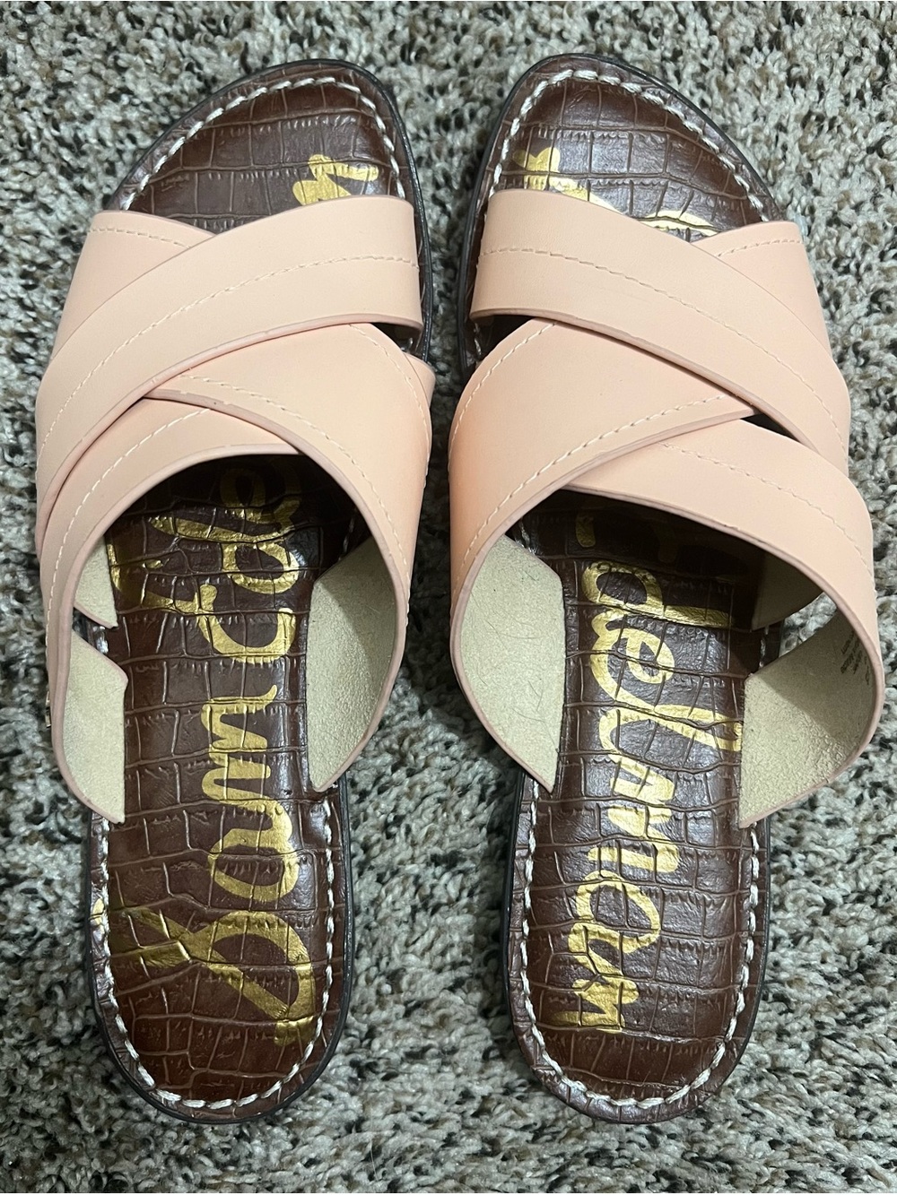 Sam Edelman Blush Crisscross Slide Sandals
